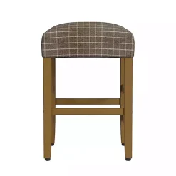 Kirklands Home Bar Stools & Counter Height Stools|Windowpane Upholstered Counter Stool Brown