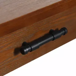 Kirklands Home Console Tables|Brown Wood and Black Metal Ruth Console Table