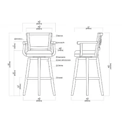 Kirklands Home Bar Stools & Counter Height Stools|Wood and Faux Leather Swivel Bar Stool Brown