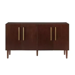 Kirklands Home Cabinets & Sideboards|Brown Wood and Gold 4-Door Cabinet