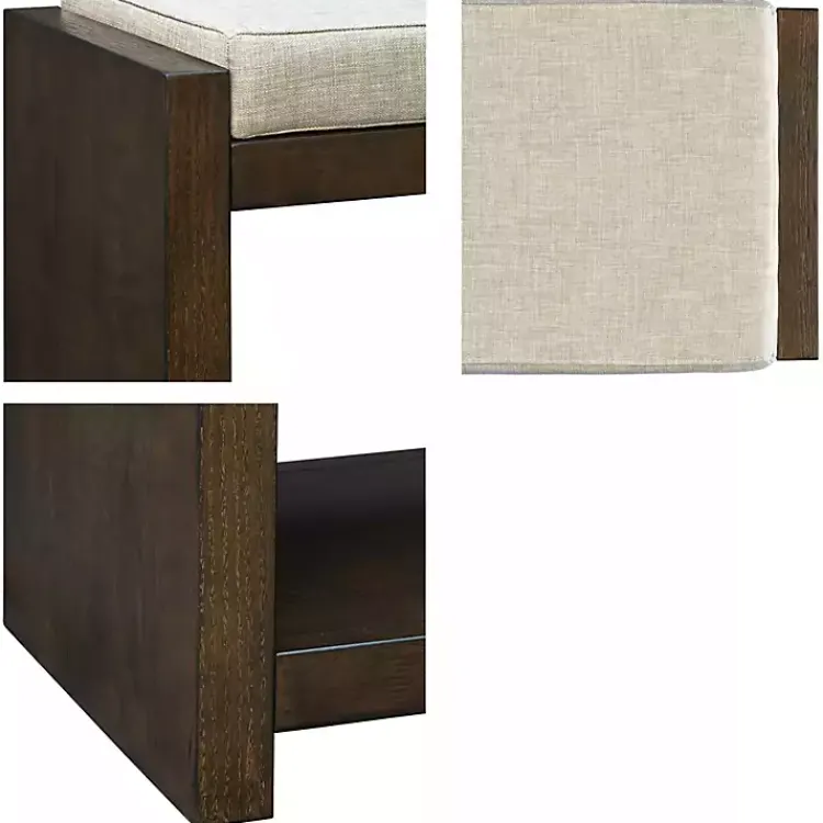 Kirklands Home Benches & Ottomans|Wood Bench with Cushion Brown