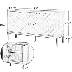 Kirklands Home Cabinets & Sideboards|Wood Chevron 4-Door Sideboard Brown