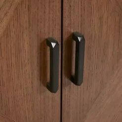 Kirklands Home Cabinets & Sideboards|Brown Wood Frame Metal Base 2-Door Cabinet