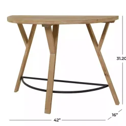 Kirklands Home Console Tables|Wood Half Round Console Table Brown