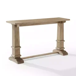 Kirklands Home Console Tables|Brown Wood Pedestal Base Console Table
