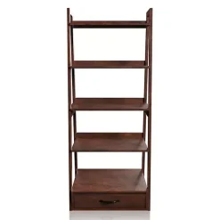Kirklands Home Bookshelves|Wood 5-Shelf Leaning Bookshelf Brown