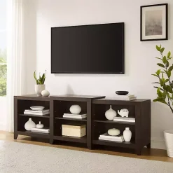 Kirklands Home Tv Stands & Media Consoles|Wood 6-Shelf Media Cabinet Brown