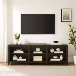Kirklands Home Tv Stands & Media Consoles|Wood 6-Shelf Media Cabinet Brown