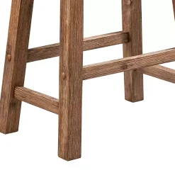 Kirklands Home Bar Stools & Counter Height Stools|Wooden Saddle Seat Counter Stool Brown