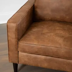 Kirklands Home Accent Chairs|Wyatt Faux Leather Armchair Brown