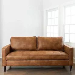 Kirklands Home Sofas & Loveseats|Wyatt Faux Leather Sofa Brown