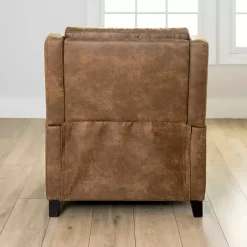 Kirklands Home Accent Chairs|Wyatt Faux Leather Recliner Brown