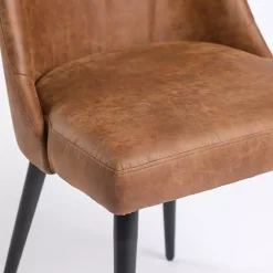 Kirklands Home Dining Chairs|Wyatt Faux Leather Dining Chair Brown