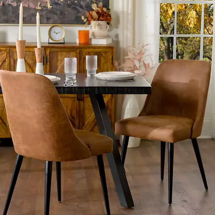 Kirklands Home Dining Chairs|Wyatt Faux Leather Dining Chair Brown