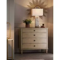 Kirklands Home Dressers & Chests|Brushed Birch 4-Drawer Wooden Dresser Tan