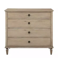 Kirklands Home Dressers & Chests|Brushed Birch 4-Drawer Wooden Dresser Tan