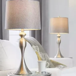 Kirklands Home Table Lamps|Brushed Nickel Ashley Table Lamps, Set of 2