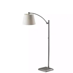 Kirklands Home Floor Lamps|Brushed Adjustable Arm Floor Lamp Silver