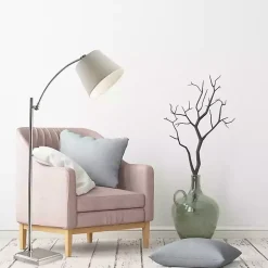 Kirklands Home Floor Lamps|Brushed Adjustable Arm Floor Lamp Silver