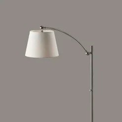 Kirklands Home Floor Lamps|Brushed Adjustable Arm Floor Lamp Silver