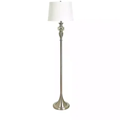 Kirklands Home Floor Lamps|Brushed Steel Fluted Floor Lamp White
