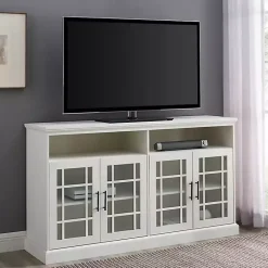 Kirklands Home Tv Stands & Media Consoles|Brushed Window Pane TV Stand White