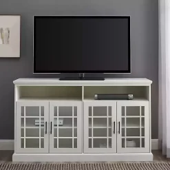 Kirklands Home Tv Stands & Media Consoles|Brushed Window Pane TV Stand White