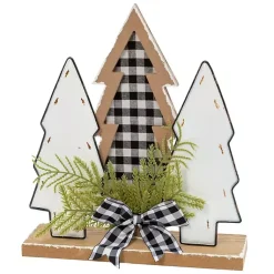 Sale Buffalo Check Bow Tabletop Christmas Tree Trio Christmas Decorations