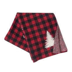 Hot Buffalo Check Christmas Tree Throw Blankets & Throws
