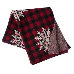 Hot Buffalo Check Snowflake Throw Blankets & Throws