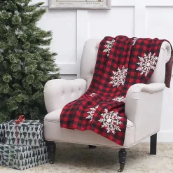 Hot Buffalo Check Snowflake Throw Blankets & Throws