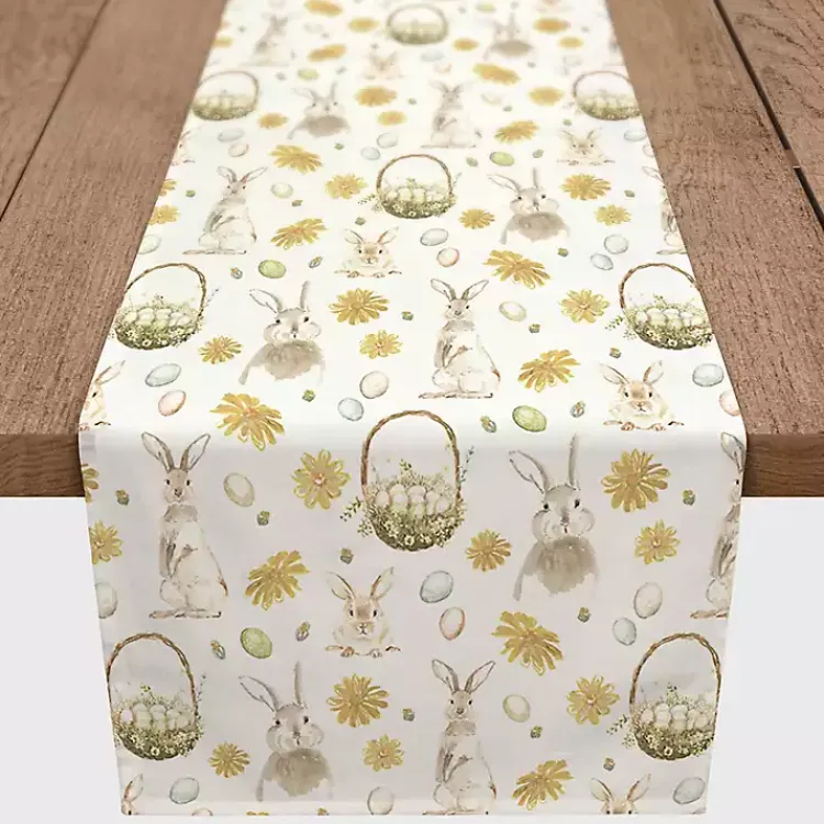 New Bunnies and Baskets Easter Table Runner, 90 in. Easter Decorations