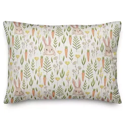 Hot Bunnies and Carrots Lumbar Pillow Easter Decorations