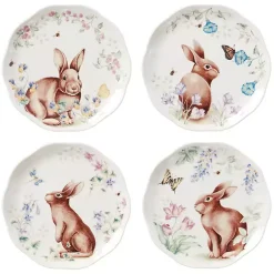 Online Bunny Butterfly Appetizer Plates, Set of 4 Easter Decorations