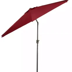 Kirklands Home Outdoor Accent Furniture|Burgundy Tilt Hand Crank Outdoor Umbrella