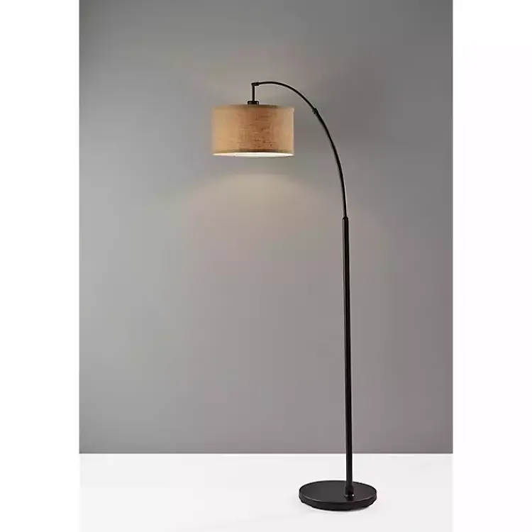 Kirklands Home Floor Lamps|Burlap Arc Floor Lamp Tan