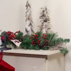 Online Burlap Buffalo Check Foliage Garland Christmas Arrangements & Garland