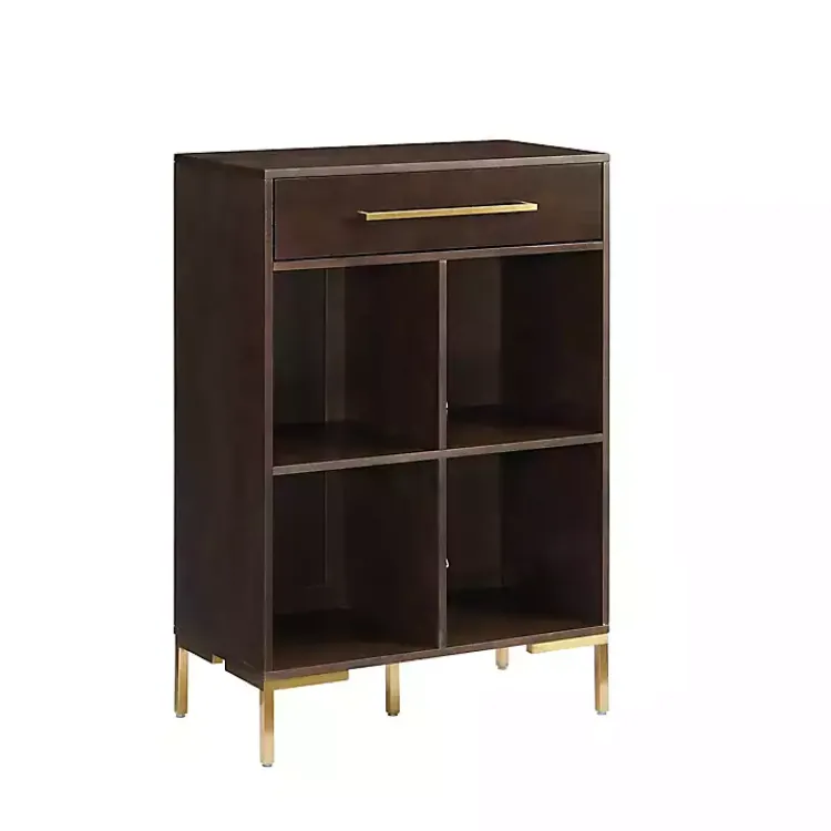 Kirklands Home Bookshelves|Cadence Gold Record Storage Bookcase