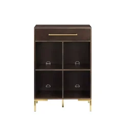 Kirklands Home Bookshelves|Cadence Gold Record Storage Bookcase