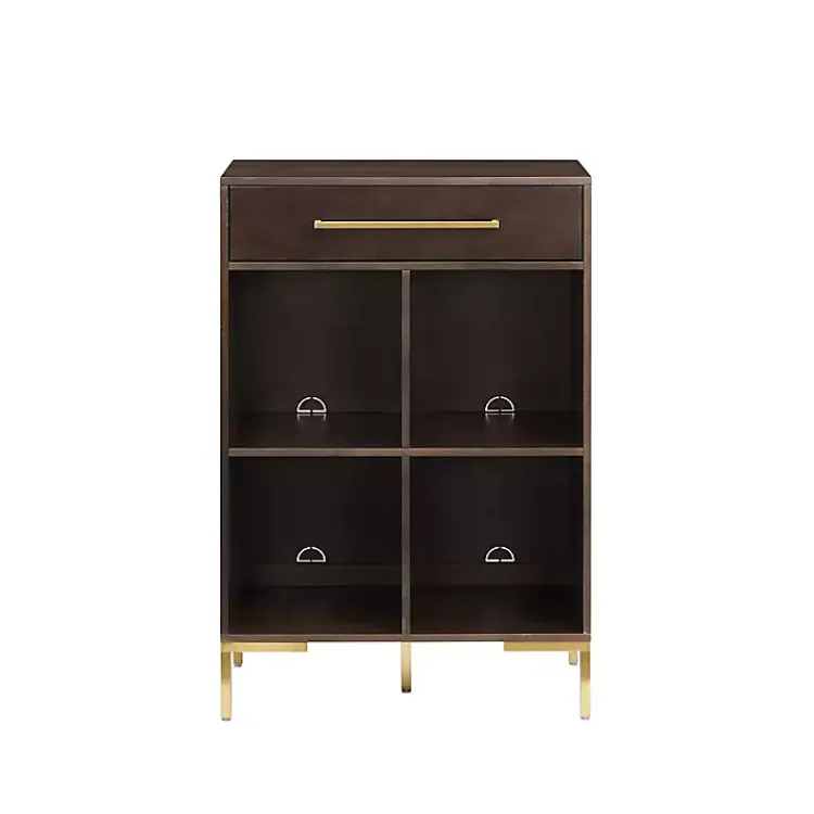 Kirklands Home Bookshelves|Cadence Gold Record Storage Bookcase