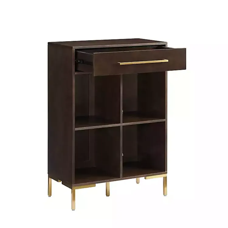 Kirklands Home Bookshelves|Cadence Gold Record Storage Bookcase