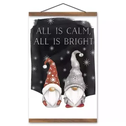 Clearance Calm and Bright Christmas Gnomes Hanging Art Print Christmas Art & Wall Decor