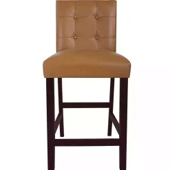 Kirklands Home Bar Stools & Counter Height Stools|Camel Faux Leather Jeremy Counter Stools, Set of 2 Brown