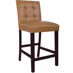 Kirklands Home Bar Stools & Counter Height Stools|Camel Faux Leather Jeremy Counter Stools, Set of 2 Brown
