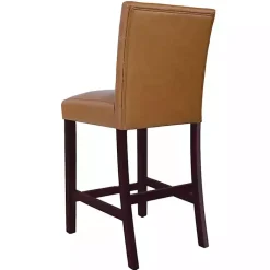 Kirklands Home Bar Stools & Counter Height Stools|Camel Faux Leather Jeremy Counter Stools, Set of 2 Brown