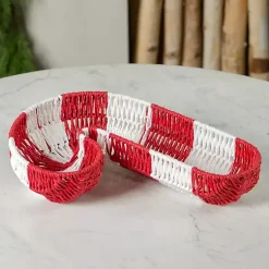 Best Candy Cane Woven Tray Christmas Decorations