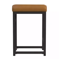 Kirklands Home Bar Stools & Counter Height Stools|Caramel Faux Leather Upholstered Counter Stool Tan