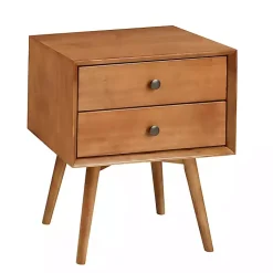 Kirklands Home Nightstands|Caramel Mid-Century Nightstand Brown