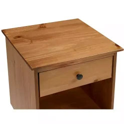 Kirklands Home Nightstands|Caramel One-Drawer Wood Nightstand Brown