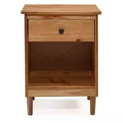 Kirklands Home Nightstands|Caramel One-Drawer Wood Nightstand Brown